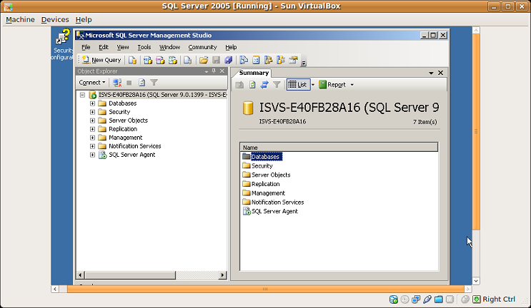 Screenshot-SQL-Server-2005-Running-Sun-VirtualBox