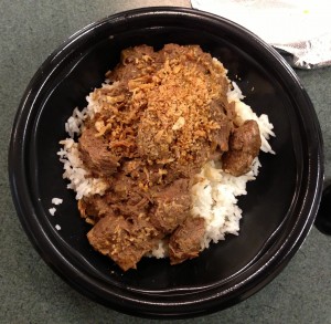 The Forbidden. Beef stewed for four hours in an Indonesian-style red curry. DFG Noodles, Austin, Texas.